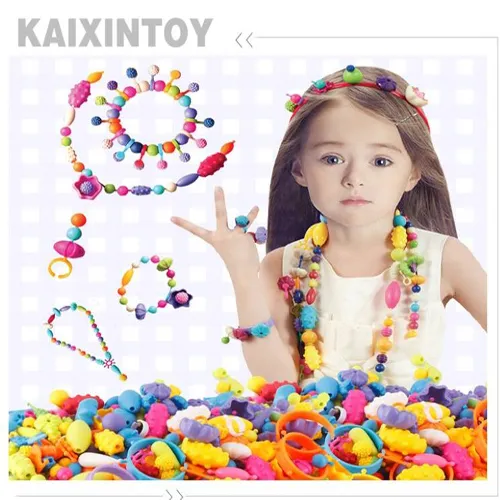 パーソナライズされた女の子のジュエリーおもちゃプラスチックビーズセット面白い DIY キッズクラフト
